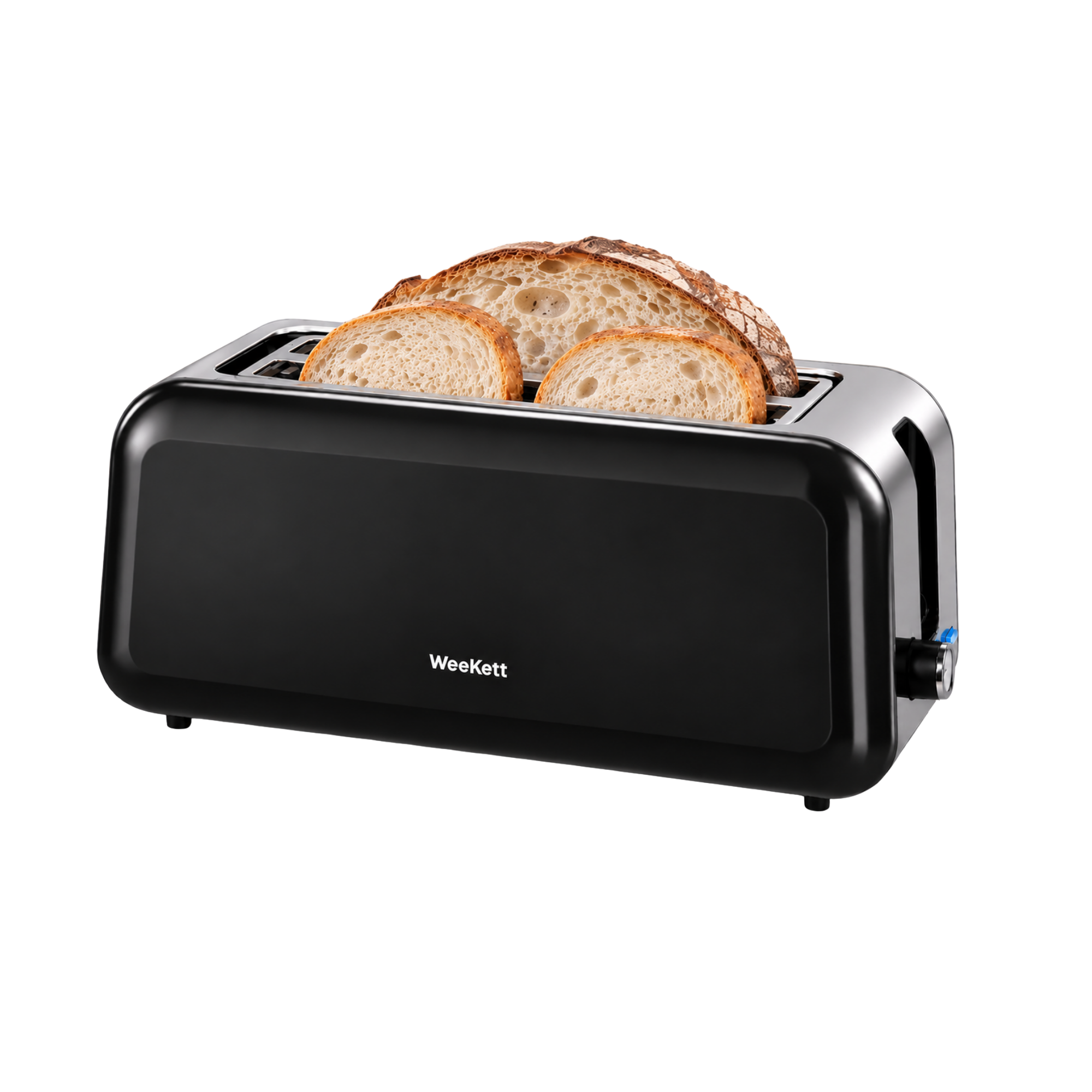 Load image into Gallery viewer, WeeKett Long Slot 4 Slice Toaster, Black Stainless Steel Toaster with Extra Wide Slots - ETA Nov 20th