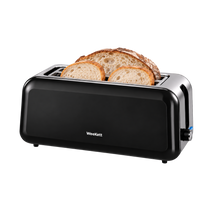 Load image into Gallery viewer, WeeKett Long Slot 4 Slice Toaster, Black Stainless Steel Toaster with Extra Wide Slots - ETA Nov 20th