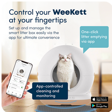 Load image into Gallery viewer, WeeKett Smart Cat Litter Box with App, Large 75L Capacity, Self Cleaning Cat Litter Tray- Automatic Odour Control, Quiet Operation, Easy Maintenance, Compatible with Clumping &amp; Natural Litters [Pre-Order for ETA Oct 24th]