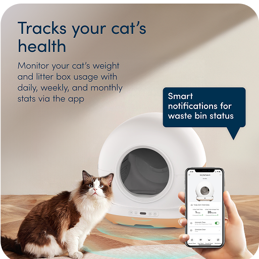 WeeKett Smart Cat Litter Box with App, Large 75L Capacity, Self Cleani