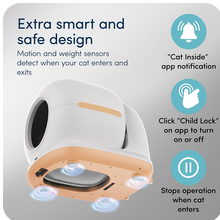 Load image into Gallery viewer, WeeKett Smart Cat Litter Box with App, Large 75L Capacity, Self Cleaning Cat Litter Tray- Automatic Odour Control, Quiet Operation, Easy Maintenance, Compatible with Clumping &amp; Natural Litters [Pre-Order for ETA Oct 24th]